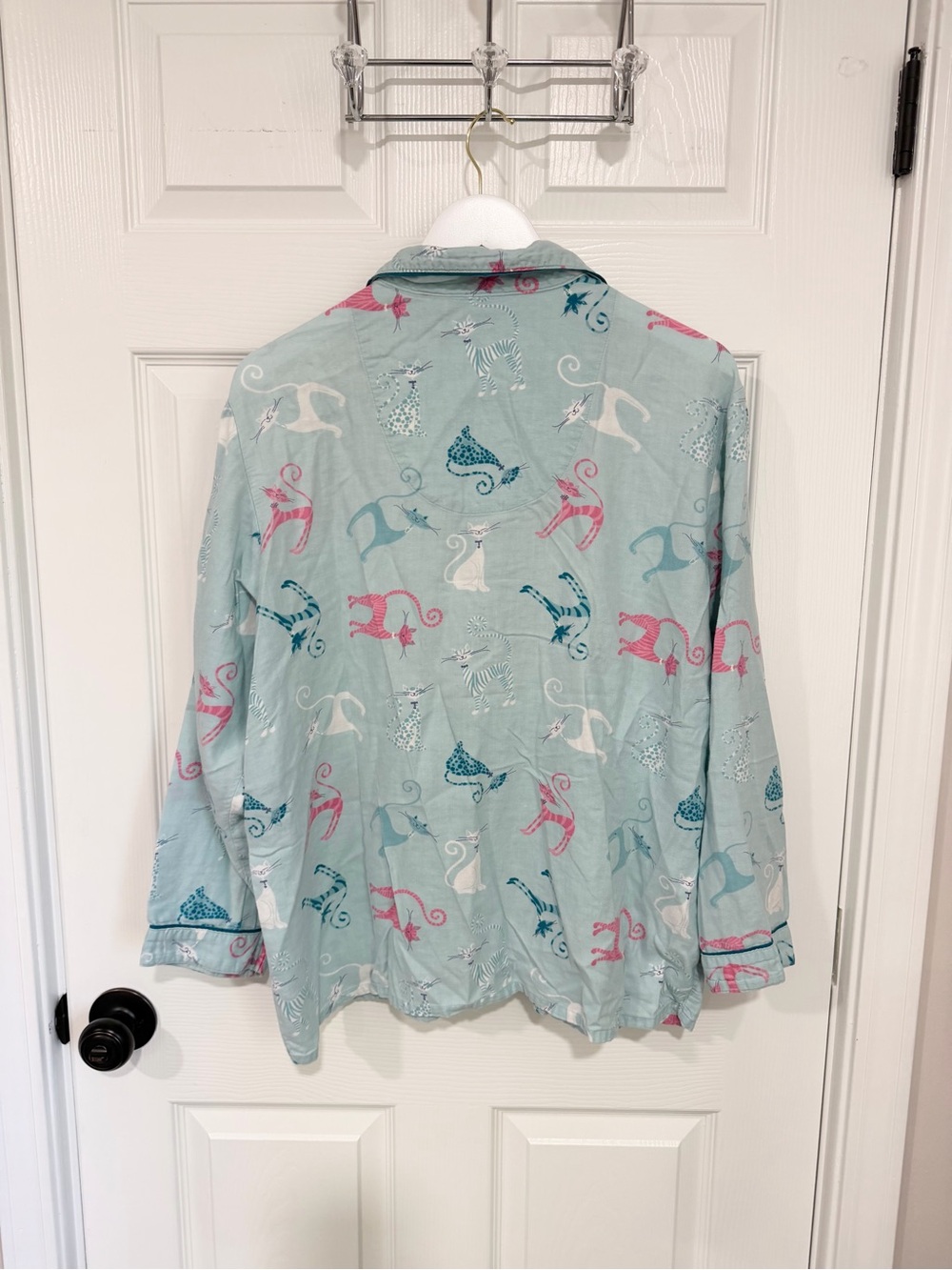 Delicates Cat Print Cotton Pajama Set Cozy Playful Lounge Large Sleepwear - Picture 6 of 9